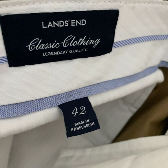 Lands' End Men's Traditional Fit Cotton Dress Pants Lt Brown Khaki 42x30.5 - Picture 11 of 11